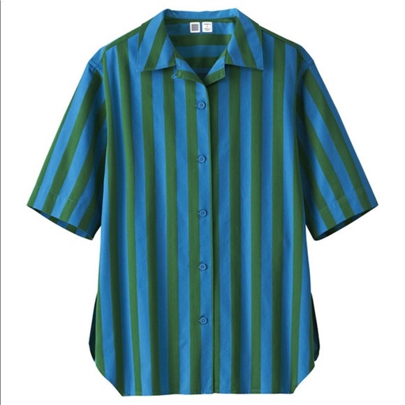 Uniqlo U Open Collar Striped Shirt 
